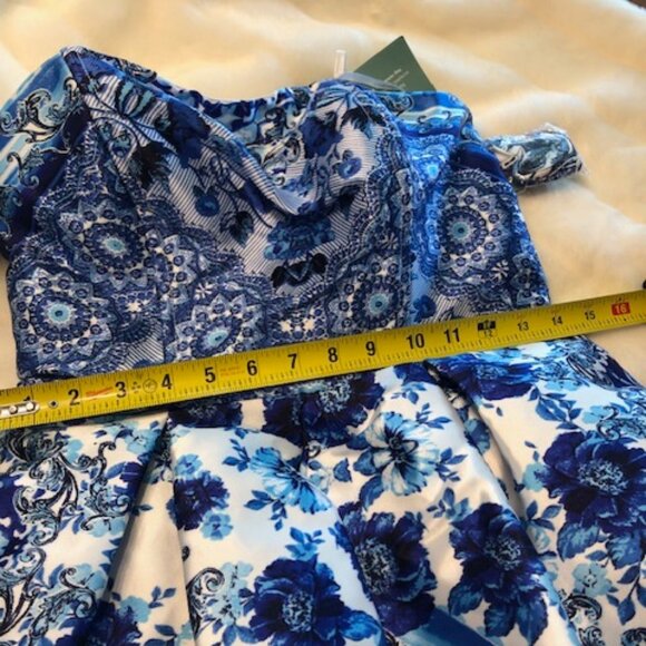 NWT Speechless Prom Formal Chinoiserie Blue White Floral Dress Sz 7 Homecoming - Picture 16 of 16